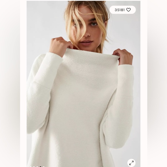 New Free People Ottoman Slouchy Tunic in Ecru (off white) (Size Small) - Picture 3 of 6